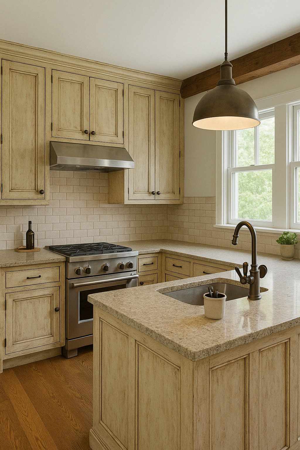 distressed kitchen cabinet