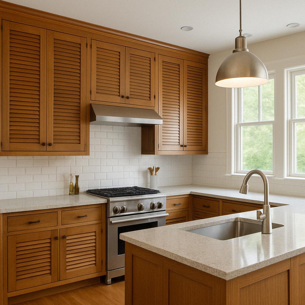 louvered kitchen cabinet