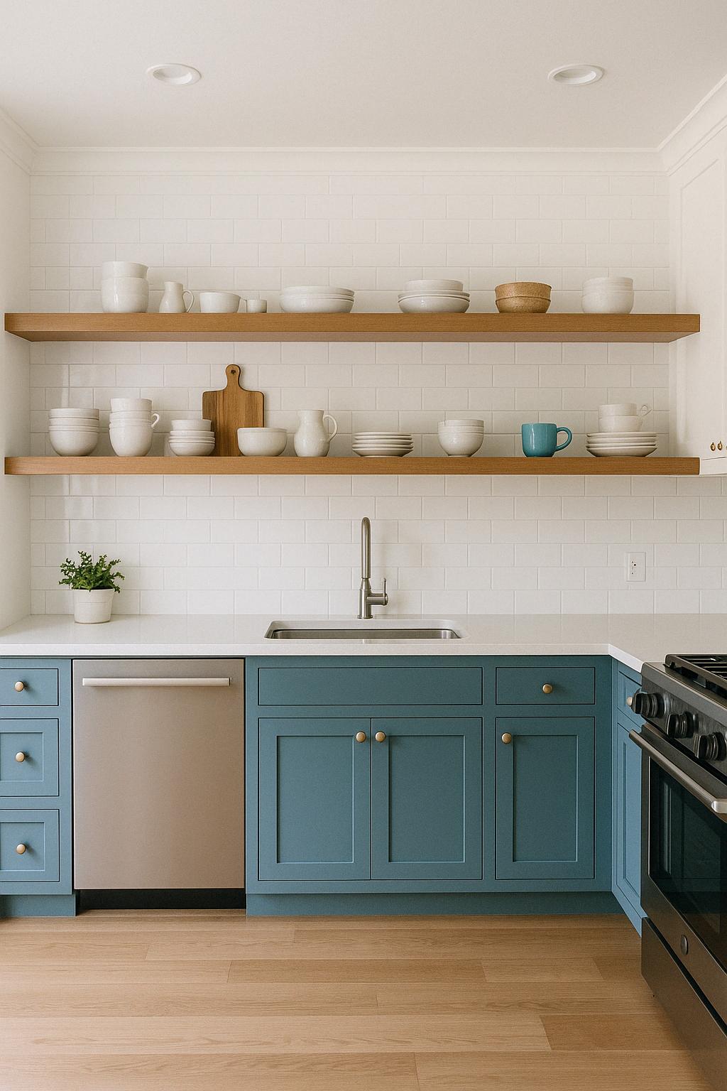 open shelving kitchen cabinet