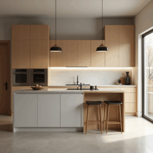 Modern kitchen cabinets with clean lines in a Vancouver home