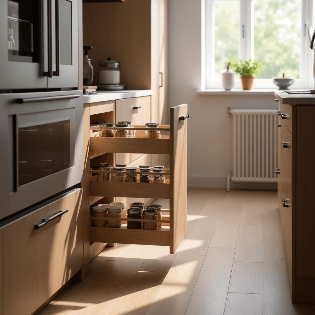 How to Maximize Space in a Small Kitchen 3 Pull-out corner cabinet solution to maximize space in a small kitchen