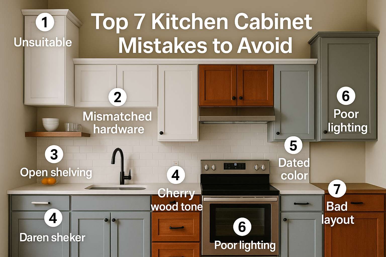 common kitchen cabinet mistakes